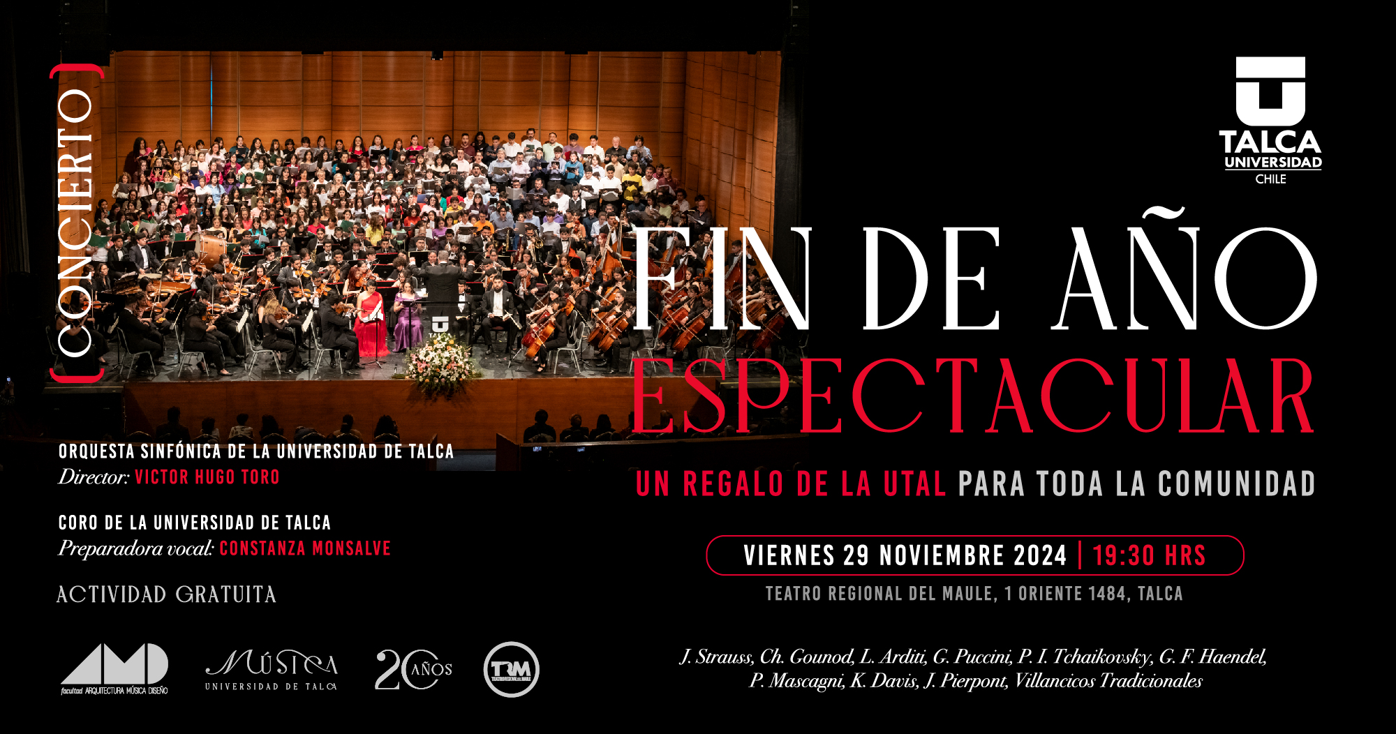 CONCIERTO FIN DE AÑO ESPECTACULAR 29-11-2024 19:30